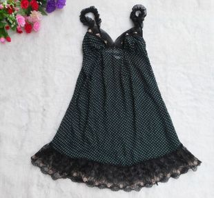 新款上架外贸性感诱惑蕾丝绣花薄纱透明 透视装睡裙 M  L