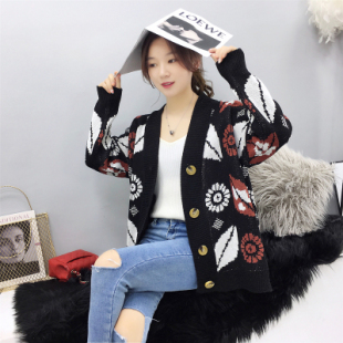 针织开衫2024秋韩版宽松很仙的慵懒风网红毛衣外套女