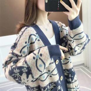 春款女装慵懒风毛衣2025年新款网红针织韩版宽松外穿春秋针织开衫