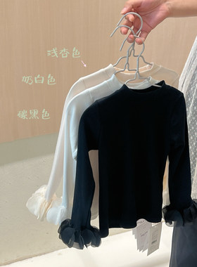 女童纯色百搭公主打底衫