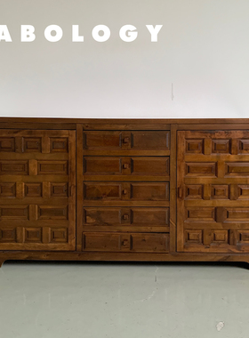 LABOLOGY中古 | 西班牙粗野主义客餐厅胡桃木斗柜商业空间展柜