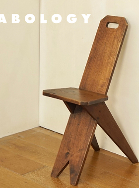 LABOLOGY中古｜法国 1950橡木椅法式复古 野兽派燕子腿靠背椅坐凳