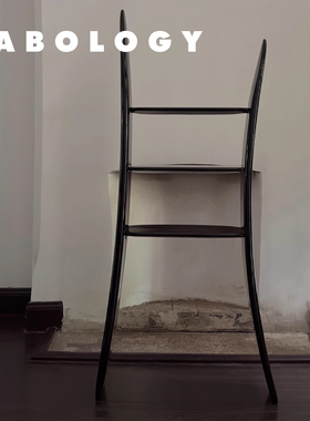 LABOLOGY新品｜kar甲骨文书架 黑色书房侘寂暗黑风艺术靠墙置物架