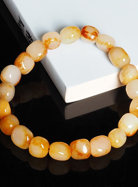 新疆籽料原石手链和田玉手串