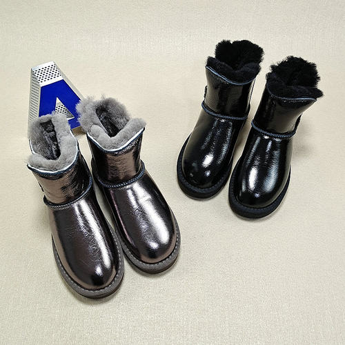 真皮加绒加厚保暖平底短靴