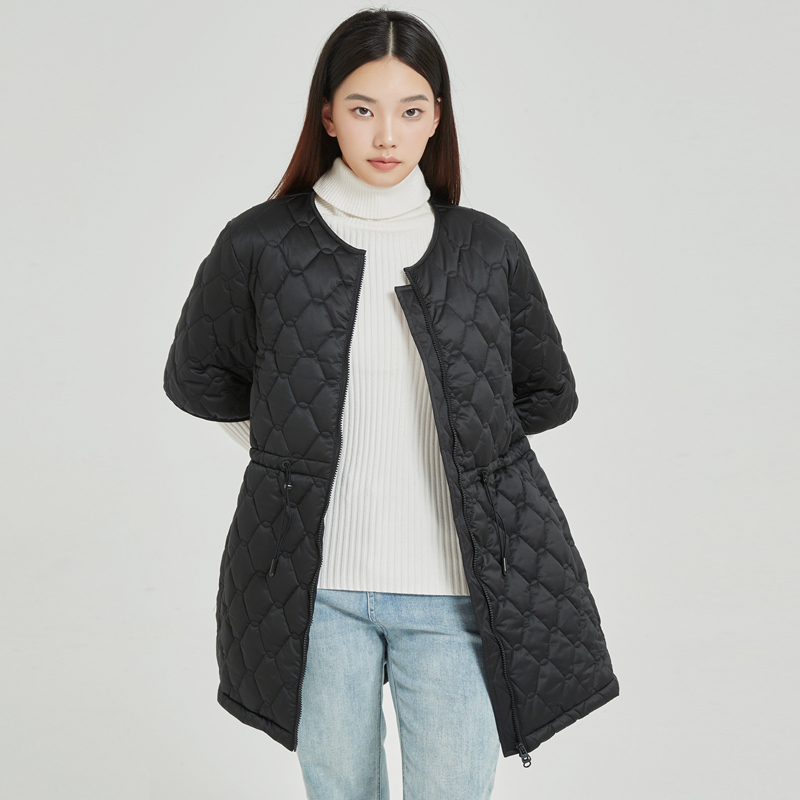 中长款中袖棉马甲女式五分袖棉衣