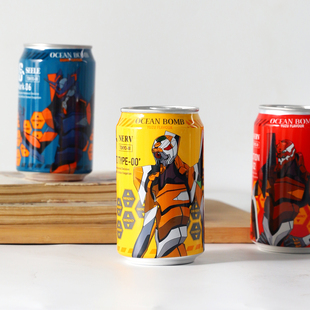 中国台湾进口OCEAN BOMB柚子风味碳酸饮料联名款解渴汽水休闲饮品