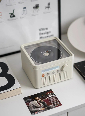 Syitren/赛塔林R200复古CD机台式桌面屏幕便携蓝牙音箱摆件礼物