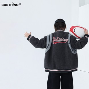 男童冬装加绒毛呢棒球服2025新款儿童加厚保暖外套童装夹克开衫潮