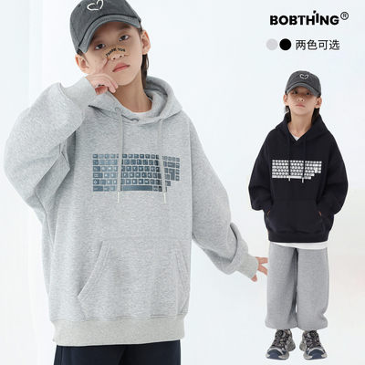 男童冬装一体绒连帽卫衣加厚外套