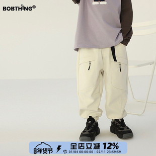 拉链大口袋儿童潮牌运动裤男童春秋款卫裤百搭长裤潮童装针织裤子