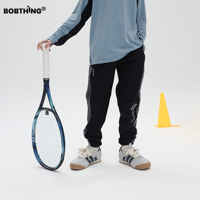 男童春夏装2025新款儿童装侧网面拼布速干运动长裤子户外跑步网球