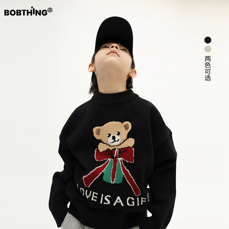 儿童卡通圆领毛衣男童加厚打底衫