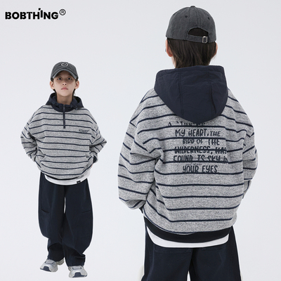 男童冬季一体绒连帽卫衣加厚外套