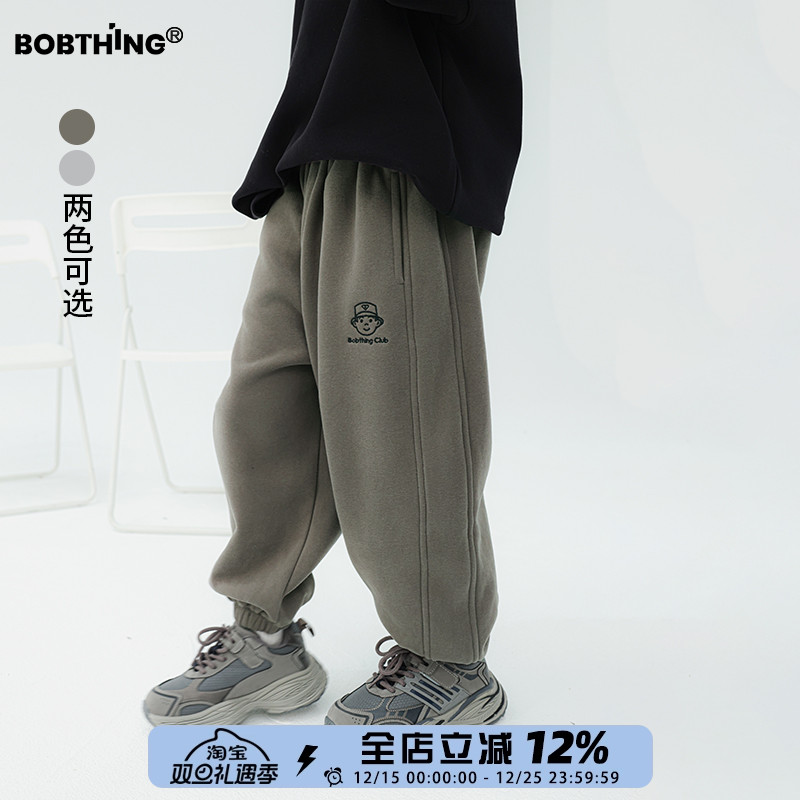 男童一体绒卫裤儿童加厚运动裤潮