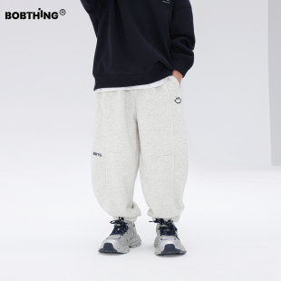 针织裤 儿童笑脸刺绣缩口运动裤 中大童装 男童春秋长裤 子 高品质卫裤