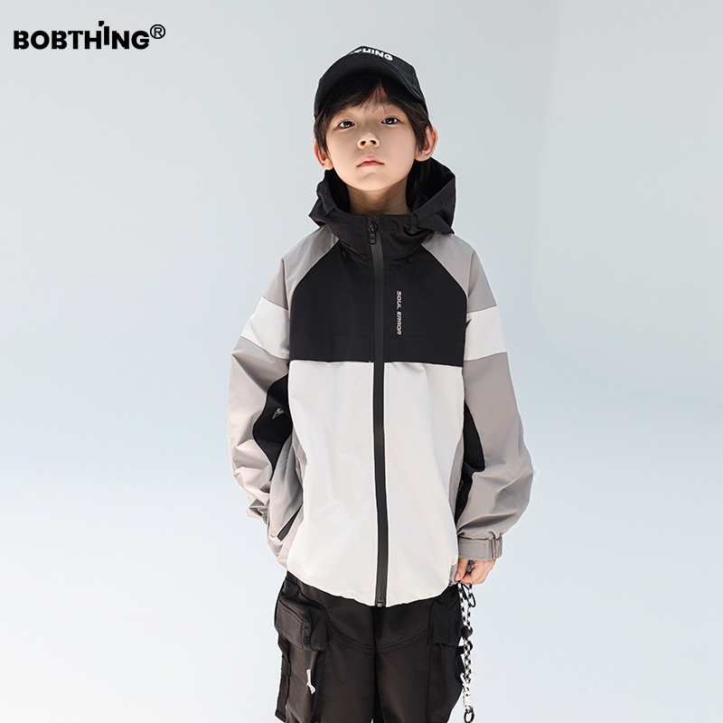 男童春秋连帽冲锋衣防风衣外套潮