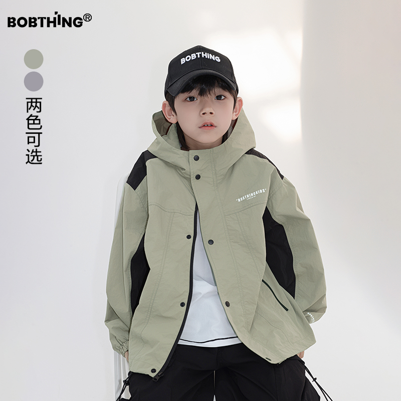 男童春装2025新款儿童经典日系工装风外套中大童儿童秋装拼色防风