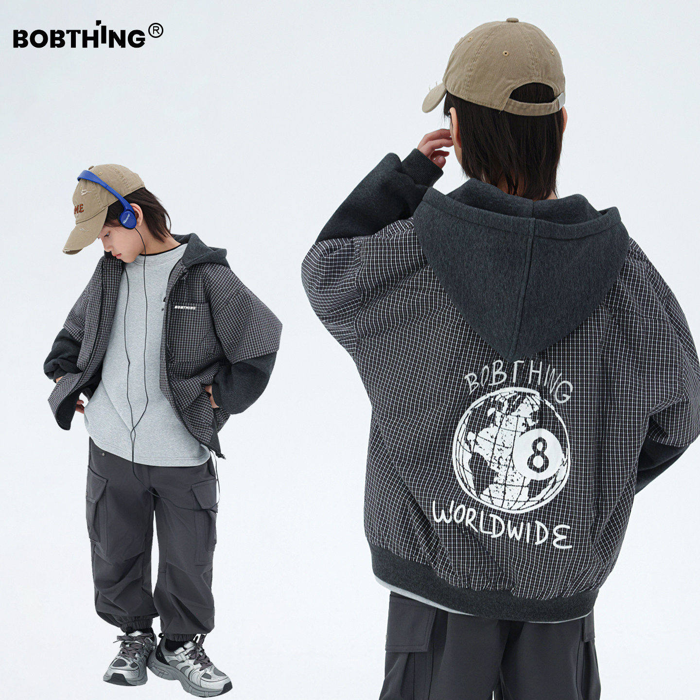 男童冬装小格子假两件棉衣加厚连帽外套儿童棉服保暖上衣童装棉袄,童装/婴儿装/亲子装,棉袄/棉服,淘宝优惠券,粉丝福利购,淘宝优惠卷