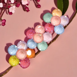 米龙原创施华摩卡满钻清新可爱小花碎发刘海鸭夹边夹一字夹发饰