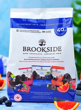 加拿大进口零食Brookside贝客诗浓缩蓝莓汁水果夹心巧克力豆850g