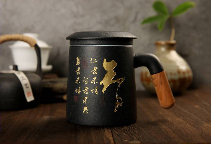 百姓坊创意个性定制陶器杯子 复古风  DIY姓名藏头诗祝福语 智者