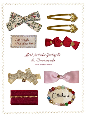 现货Chiica纯手工儿童宝宝新年发饰集合 拜拜夹 鸭嘴夹 抓夹