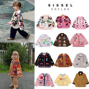 国内现货8折丹麦sissel 男女童刺绣拼布外套外套 edelbo新品