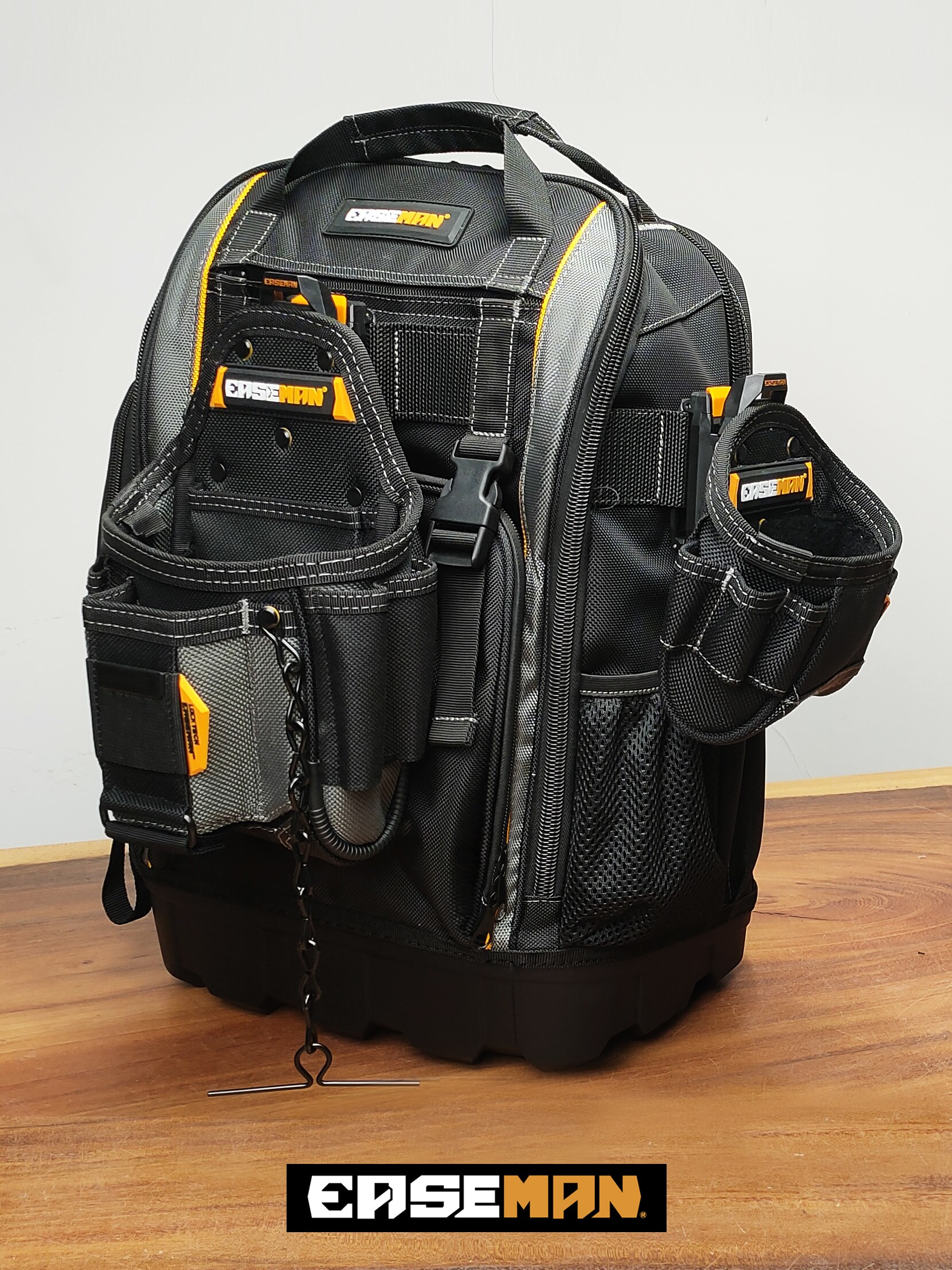 EASEMAN 중장비 도구 가방 배낭 전기 기술자를 위한 퀵 릴리스 버클 내구성 강함 수리 가능 다기능 및 두꺼움