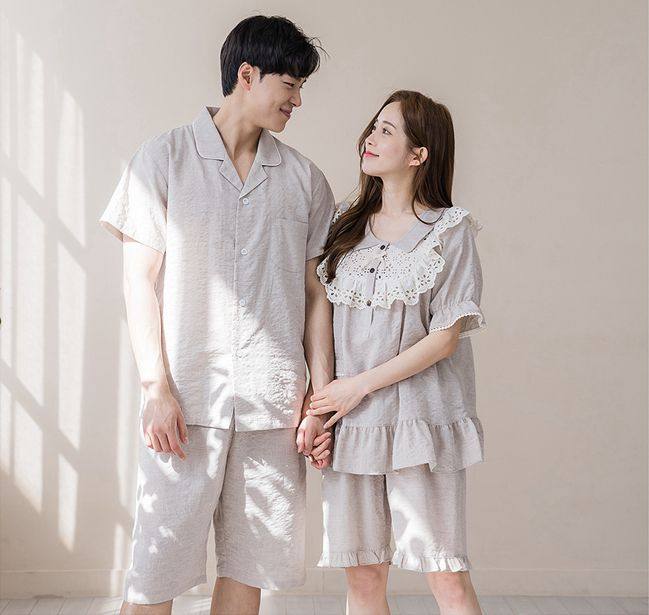 韩国进口淑女简约时尚家居服套装