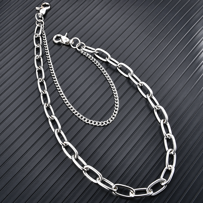 简约裤链男配饰金属牛仔腰链街头嘻哈潮流装饰裤子挂链粗链条挂饰