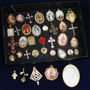 欧美进口antique中古董树脂人头像吊坠vintage复古男女项链