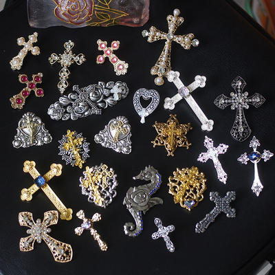 欧美进口回流原创意大利中古董复古男女十字架秋冬胸针vintage