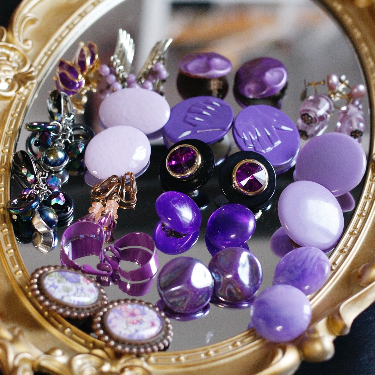 欧美法国复古中古董气质优雅稀有紫色老琉璃vintage孤品耳夹耳饰,饰品/流行首饰/时尚饰品新,耳夹,淘宝优惠券,粉丝福利购,淘宝优惠卷