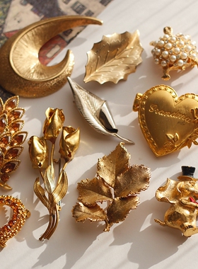 欧美进口回流老琉璃复古中古董coro优雅气质chicos胸针vintage女