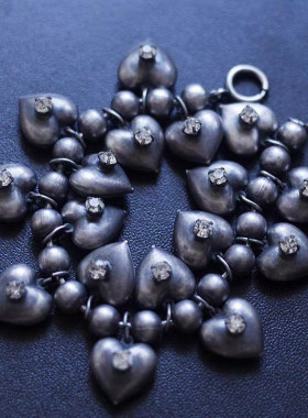 Askew London正品中古董1940s艺术珠宝爱心形手链夸张收藏vintage