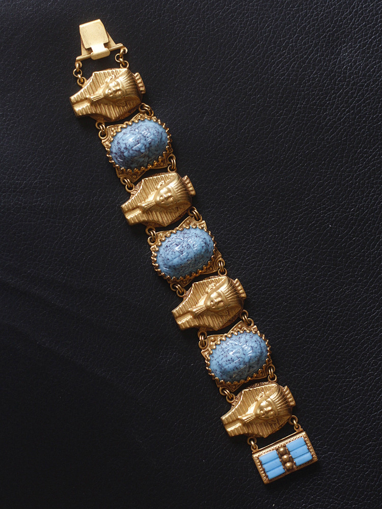 如意|askew london正品埃及系列圣甲虫老琉璃手链中古艺术珠宝女