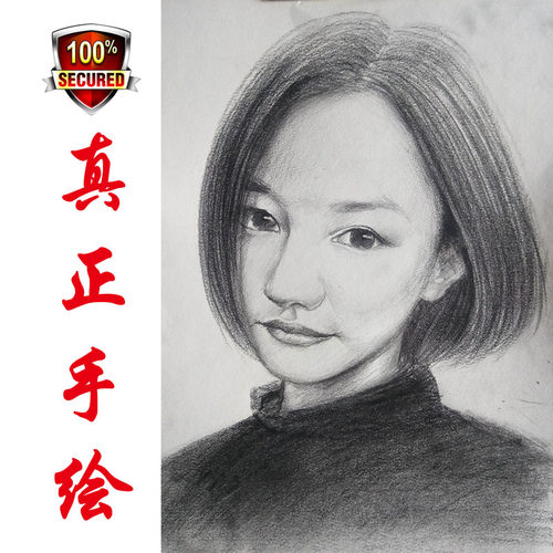 纯手绘人物速写素描彩铅生日礼物