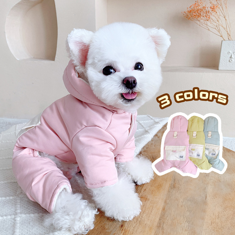 撞色大口袋加厚秋冬狗狗衣服四脚