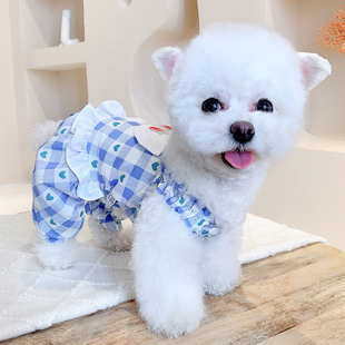 夏天背带裤宠物小狗比熊博美小型犬雪纳瑞泰迪狗狗衣服四脚衣服装