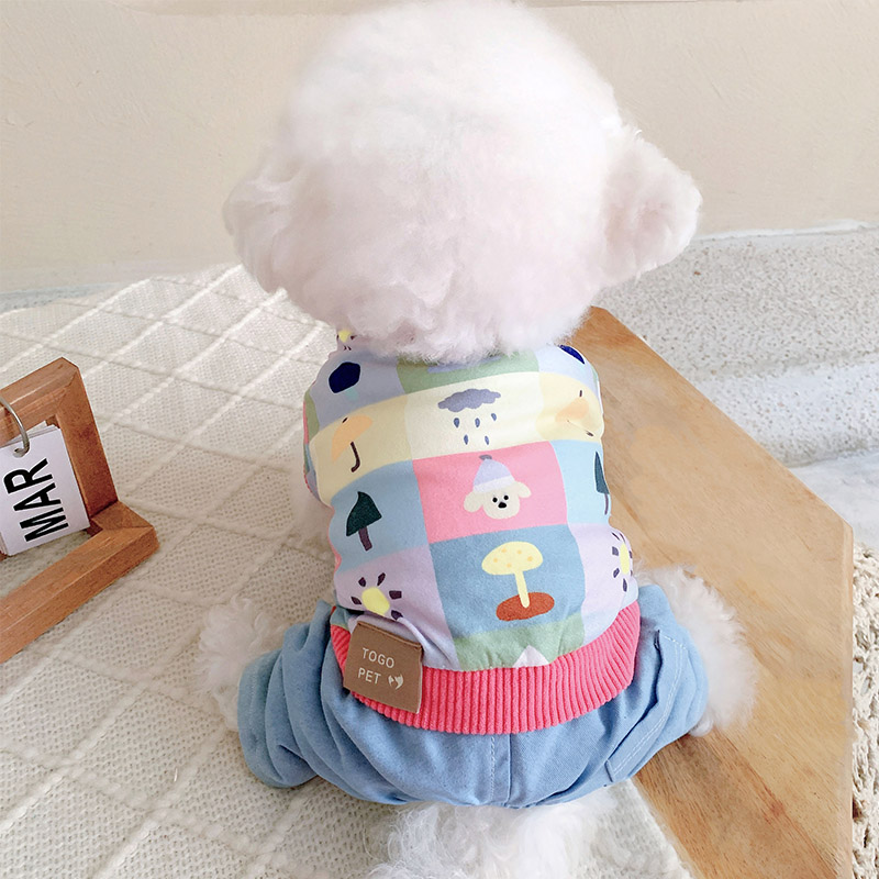 冬天雪纳瑞数码印拼比熊牛仔衣