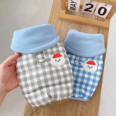 【狗狗秋冬高领棉背心可牵引款】