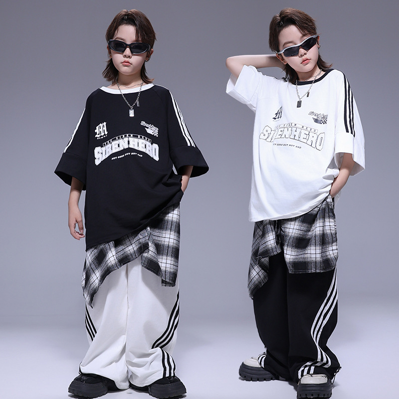 少儿街舞服装嘻哈风炸街hiphop潮酷爵士舞表演服夏季架子鼓演出服