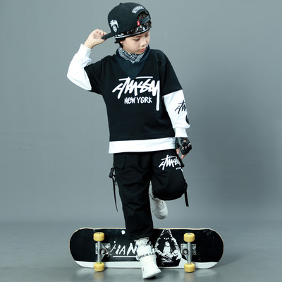 嘻哈街舞男童卫衣套装秋装长袖