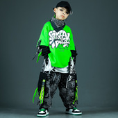 街舞儿童潮服嘻哈男童架子鼓长袖 练功服女孩爵士舞走秀元 旦演出服