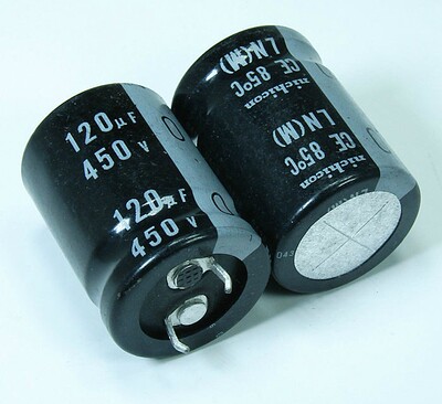进口日本 120uF 450V nichicon LN 电解电容 尼康 22x30mm