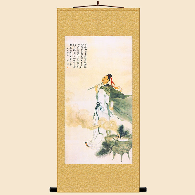 文天祥人物画像 民族英雄古代名人图 绢布材质卷轴挂画装饰画定制