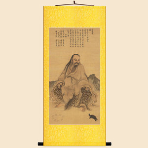 伏羲人物装饰画卷轴挂画复古定制