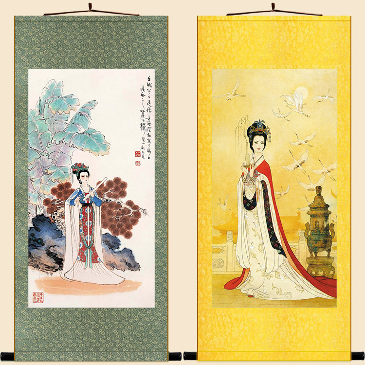 文成公主画像 松赞干布王后卷轴挂画 古代历史人物装饰画定制订做