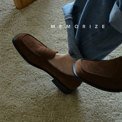 Memorize方头优雅气质单鞋进口皮